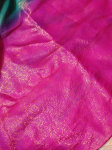 Elegant Teal Saree with Intricate Weave