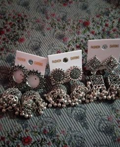 Combo of 4- Very Heavy Ethnic Jhumka Earrings