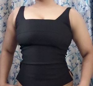 Vintage Glittery Square neck fitted top
