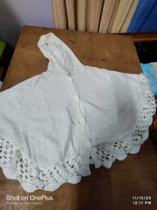 Crochet Knit Hooded Poncho