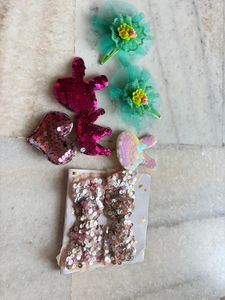 Cute Sequin &amp; Tulle Hair Clips Set