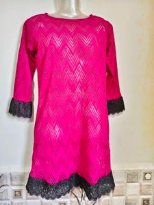 Chic Lace Trim Mini Dress