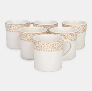 Set of 6 Elegant Ceramic Mugs