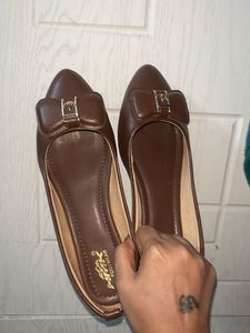 🦦Elegant Brown Bow Ballet Flats