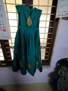 Green Ethnic Wear Gown 750 Rupees Selling Price