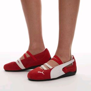PUMA Ballet Flats - Red &amp; White