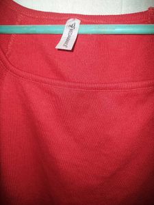 Red Square Neck Crop Top