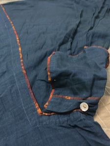 Blue Kurta with Unique Pocket