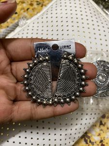 Oxidized Silver Tribal Earrings