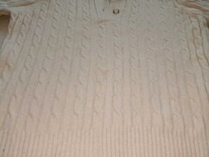 Unisex Cream Cable Knit Sweater