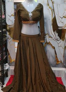 Elegant Brown Lehenga Choli Set