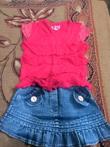 Girls Denim Skirt Dress