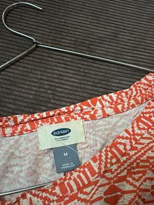 Old Navy Orange Patterned Top