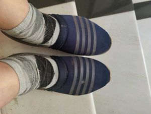 Comfortable Blue Striped Slip-Ons
