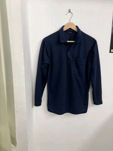 Men's Long Sleeve Navy Polo Shirt