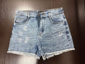 Distressed Denim Shorts