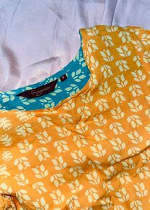 Yellow Printed Kurta