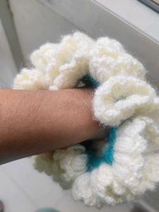 Cream Fuzzy Scrunchie