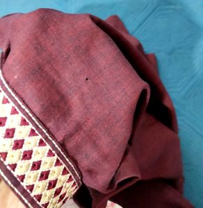 Maroon Kurta with Embellished Border