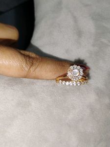 Elegant Gold-Tone Flower Ring Set