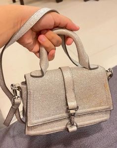 H&amp;M Silver Glitter Mini Handbag