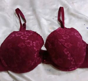 Burgundy Lace Bra