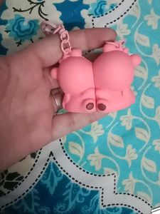 Cute Pink Bear Keychain