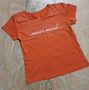 Orange 'Never Mind' Graphic T-Shirt