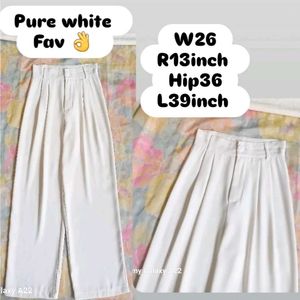Pure White High Waist Trousers