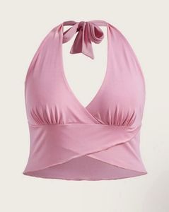 Pink halter neck top