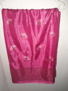 Vibrant Pink Floral Saree