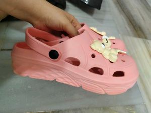 Cute Pink Clogs with Bear Charms