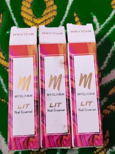 MyGlamm LIT Nail Enamel Set of 3 flex buy felicia