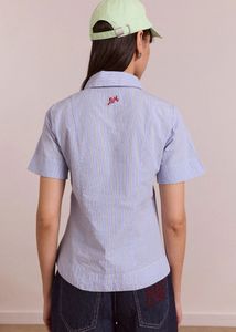 Damson Madder Ebba Shirt - Mini Blue Stripe
