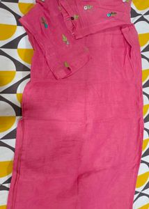 Embroidered Pink Kurta