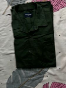 peter England Men's Olive Green Casual Shirt