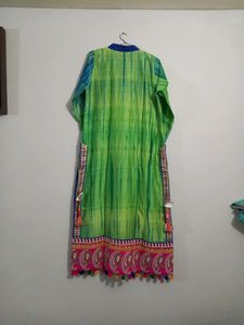 It's Narrow Cut Kurti With Fully Gher,
