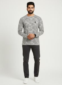 Men's Geometric Print Full Sleeve T-Shirt