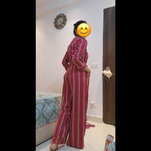 Retro Beauty Cover Story Striped Jumpsuit
