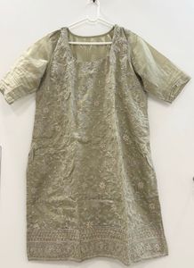 Olive Green Embroidered Kurta Set