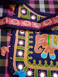 traditional Rajasthani bag blue colour