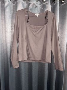 Women's Long Sleeve Square Neck Top