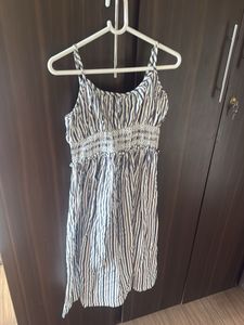 Striped Smocked Waist Mini Dress