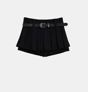 Pleated Skort with Belt