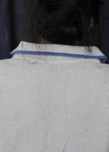 Cream Ribbed Polo Neck Top