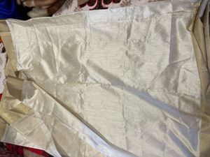 Elegant Cream &amp; Gold Saree