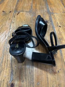 Stylish Black Open-Toe Heels