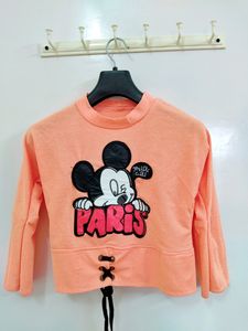Mickey Mouse Paris Cropped Sweatshirt