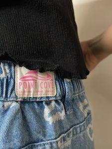 Heart Print Denim Jeans