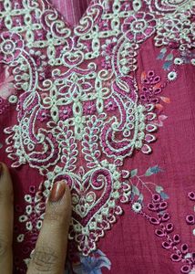 original pakistani suits Beautiful Red Floral Kurt